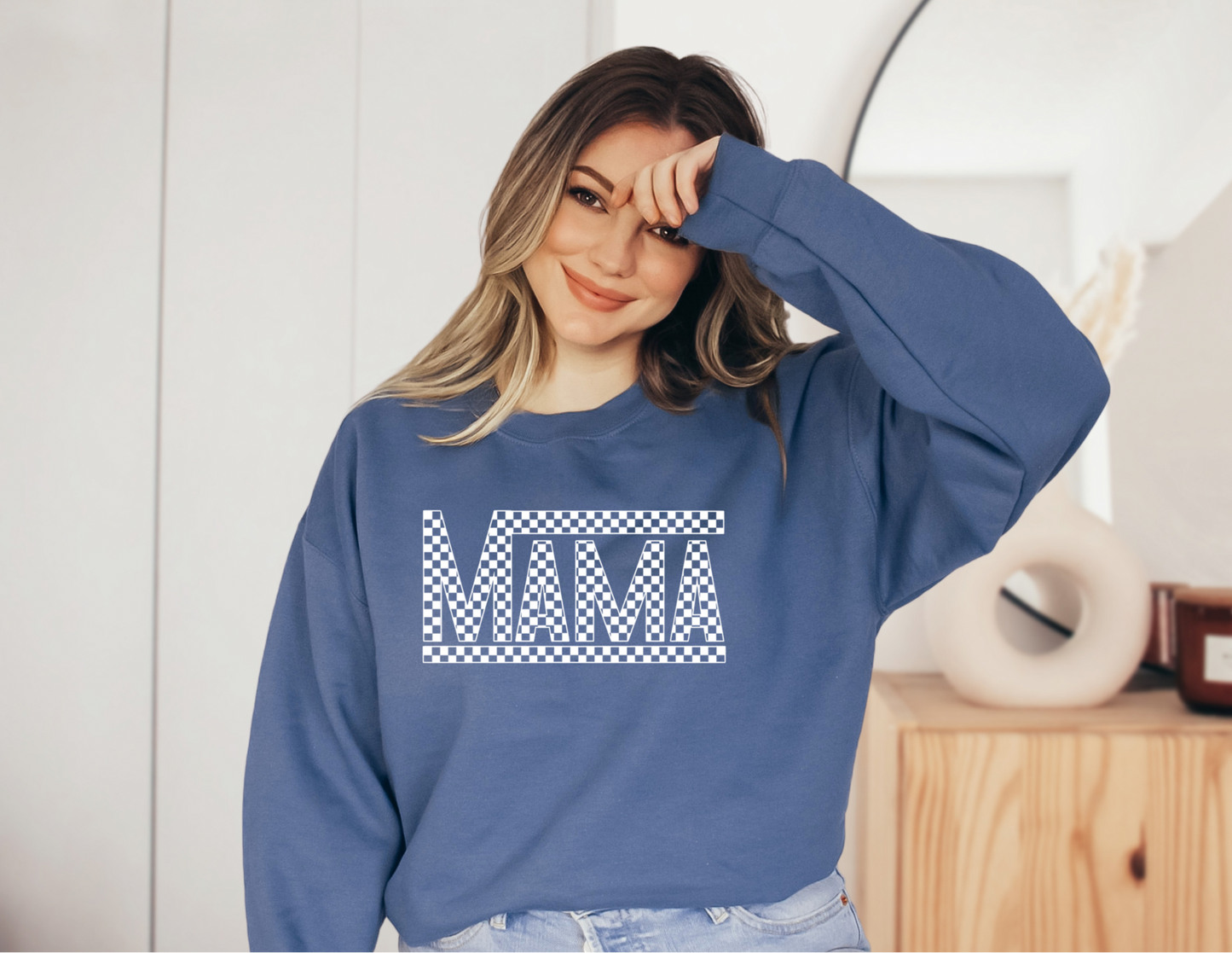 Mama Checkered Sweatshirt