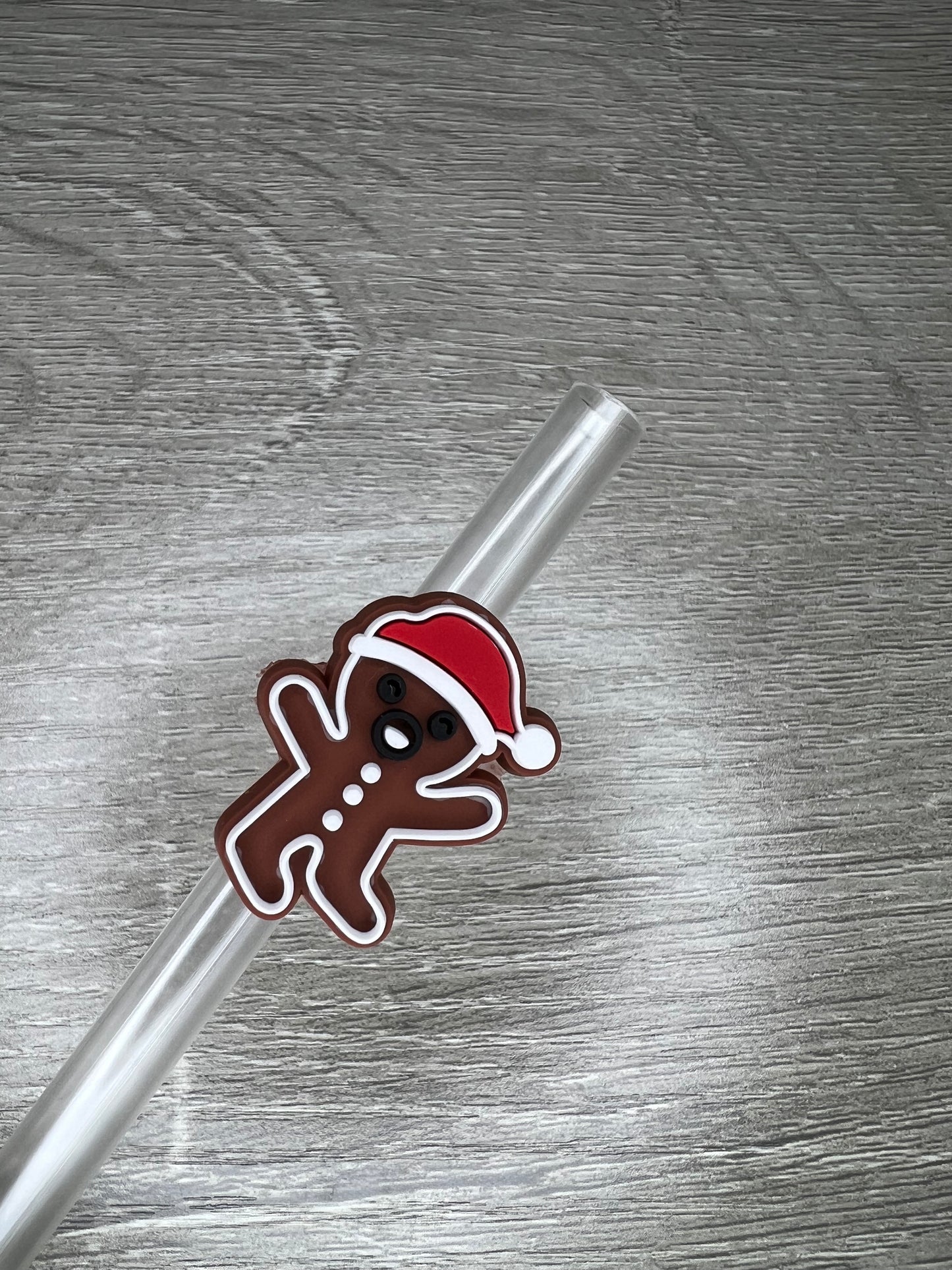 Gingerbread Cookie Straw Charm