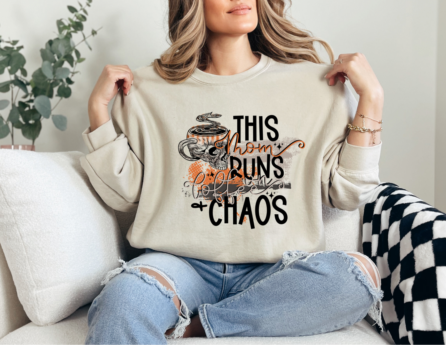 This Mom Runs on Coffee & Chaos Sweatshirt