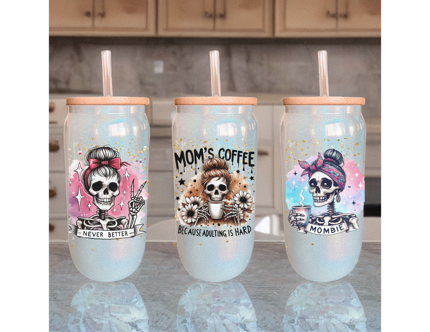 Mom’s Coffee Glass Tumbler