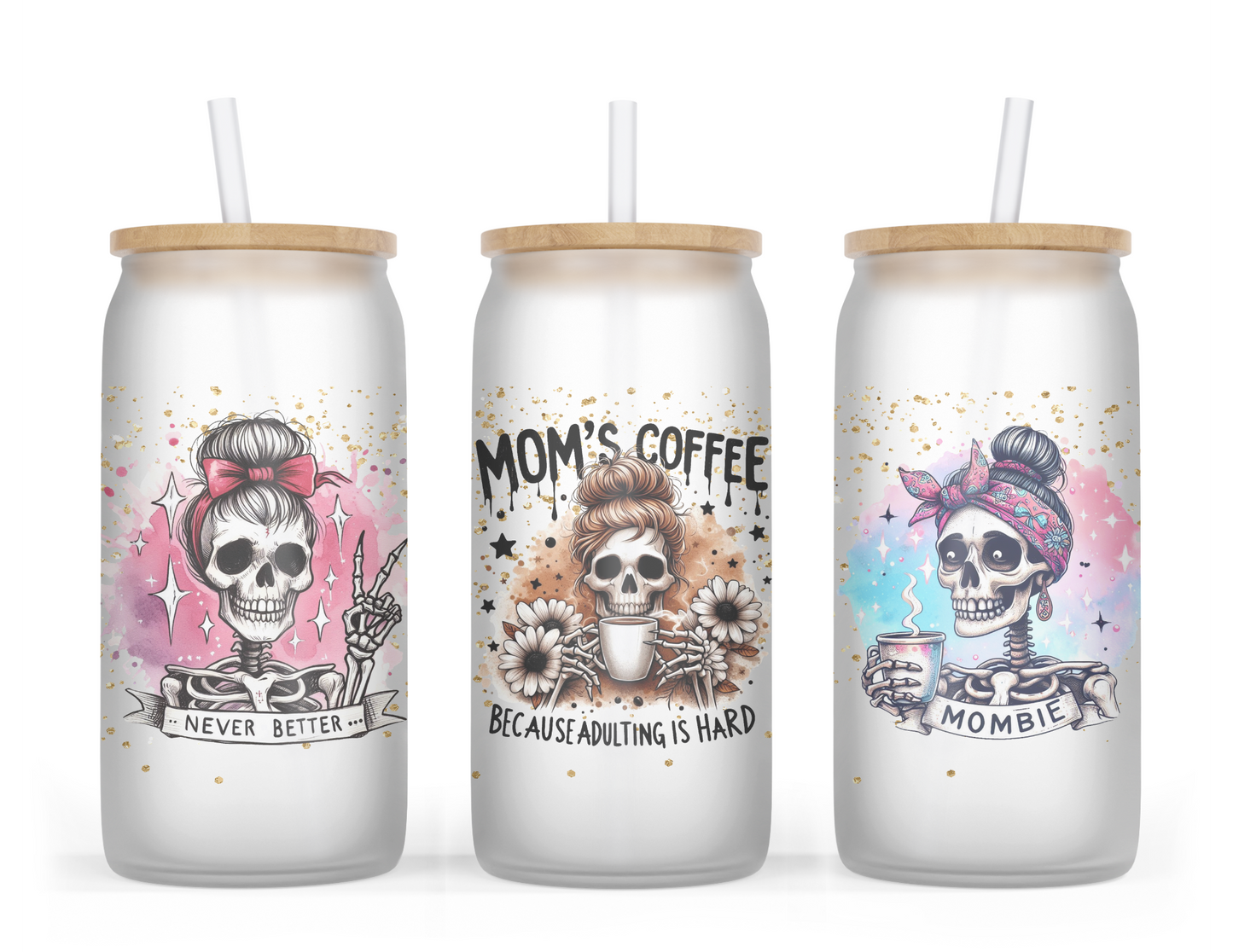 Mom’s Coffee Glass Tumbler