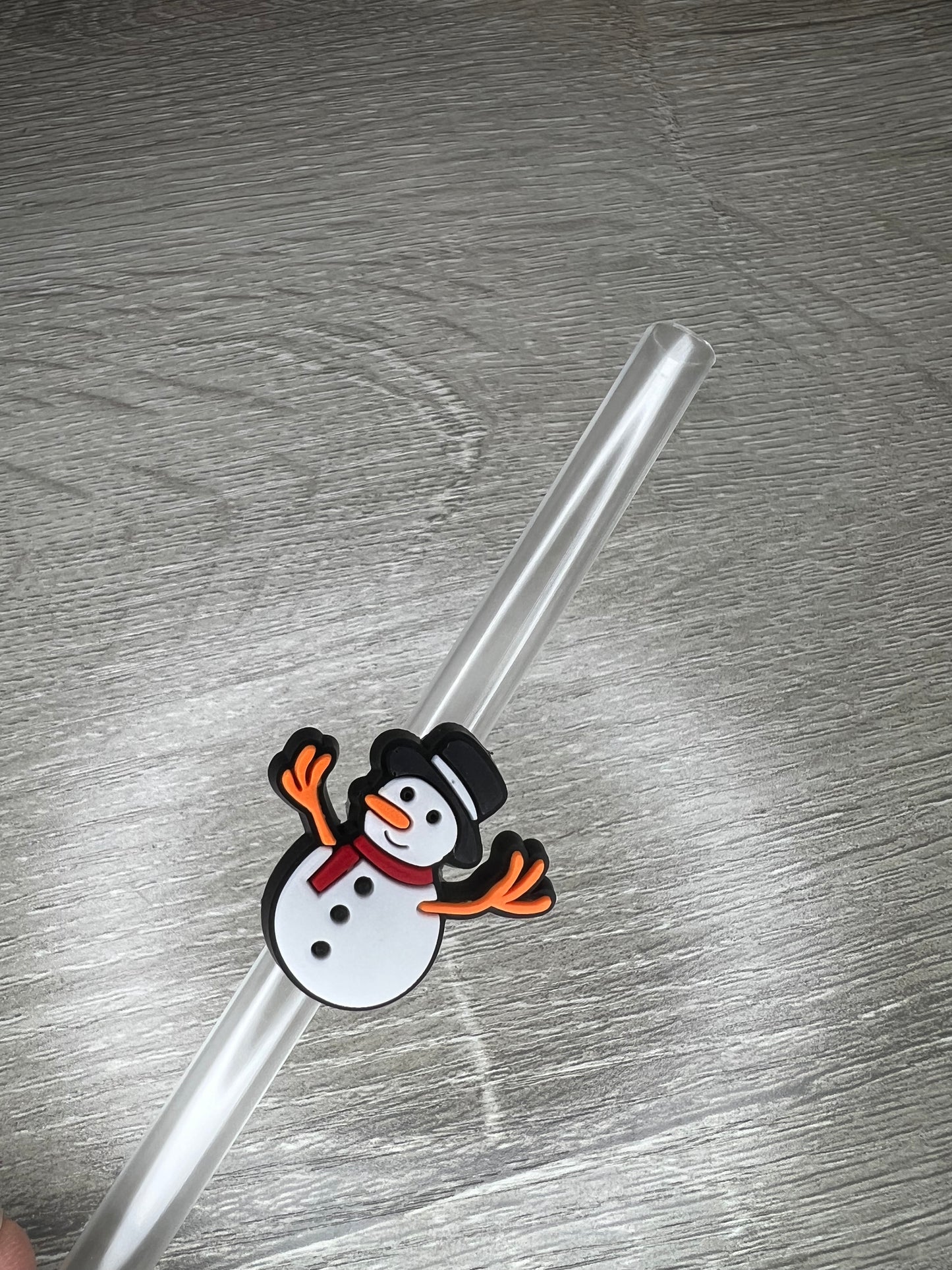 Snowman Straw Charm