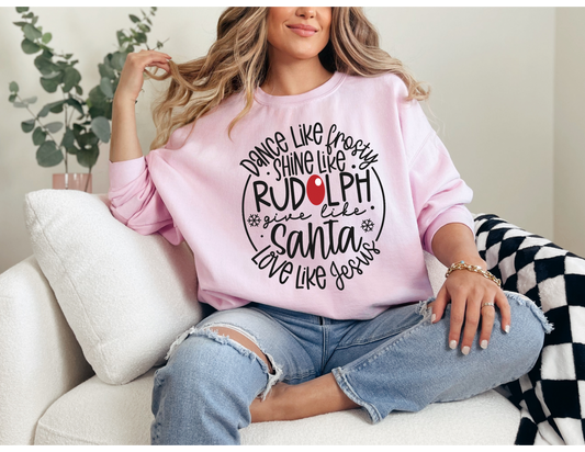 Frosty Rudolph Santa Jesus Sweatshirt