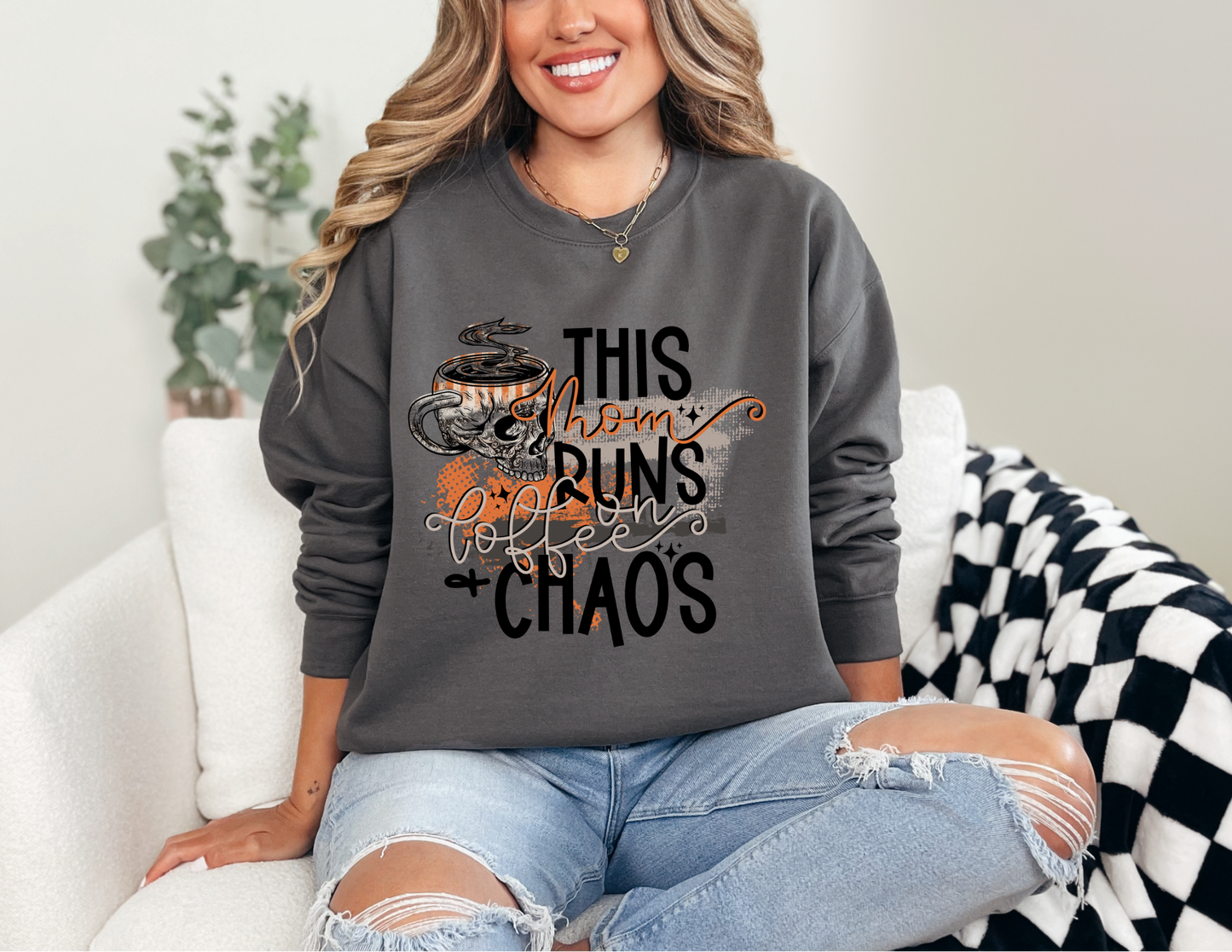 This Mom Runs on Coffee & Chaos Sweatshirt