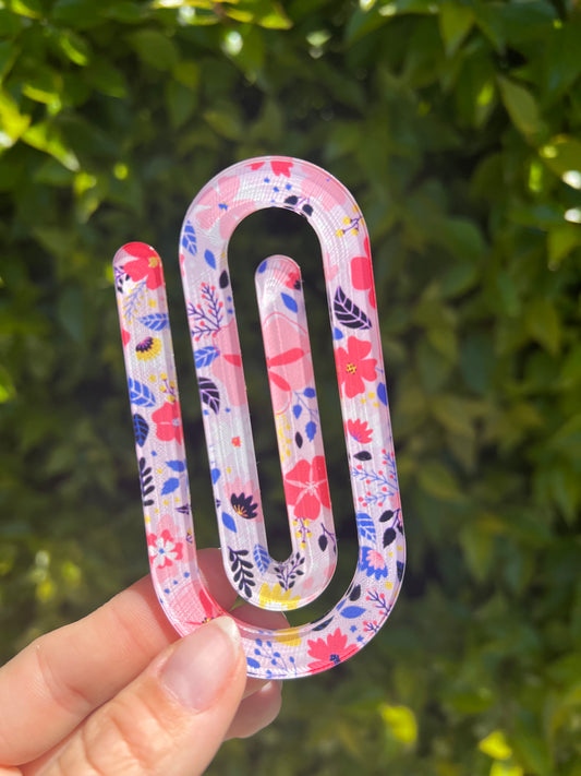 Boho Floral Jumbo Paper Clip