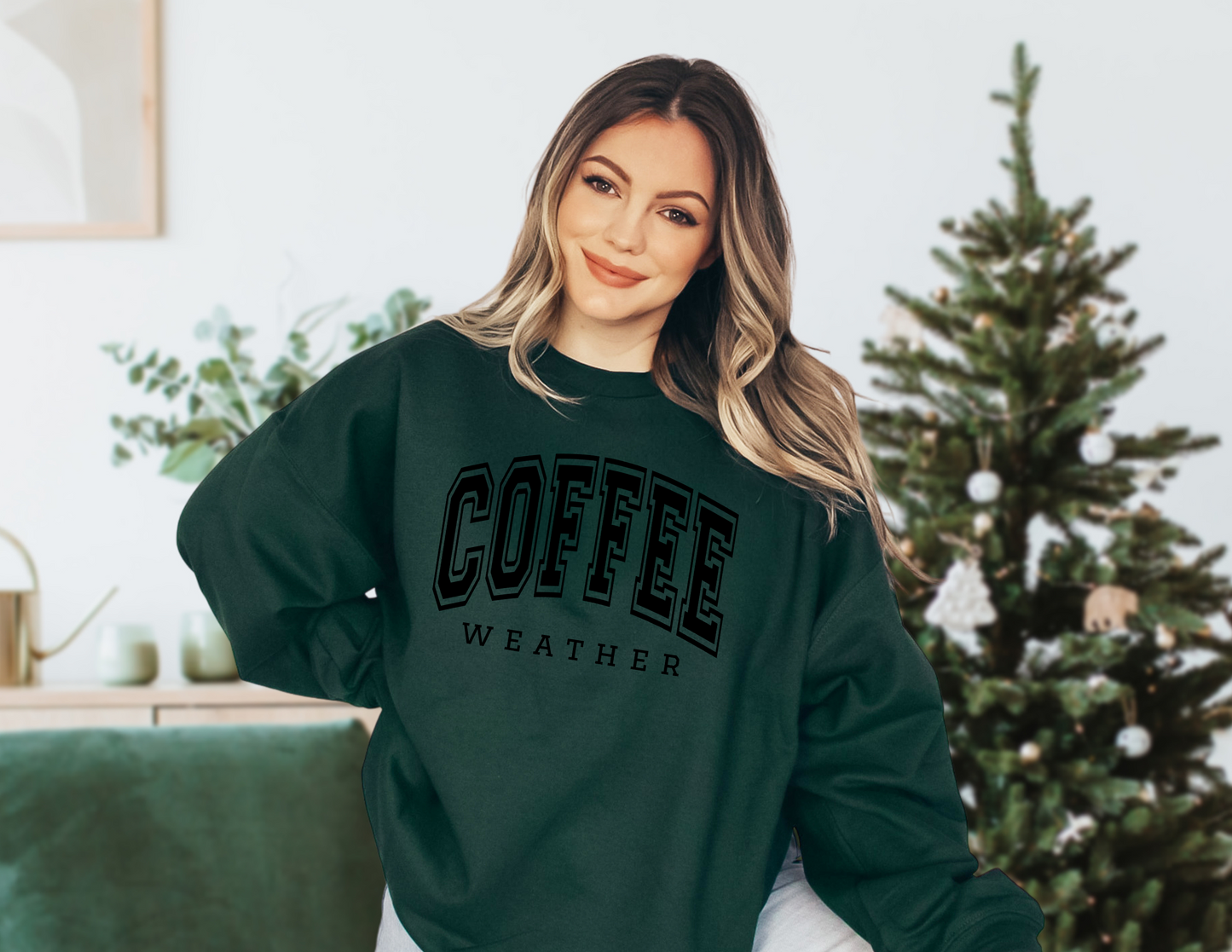 Coffee Weather Puff Print Sweatshirt