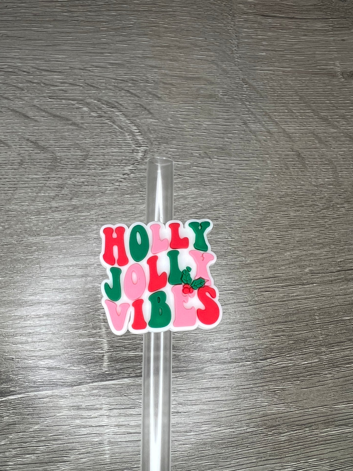 Holly Jolly Vibes Straw Charm