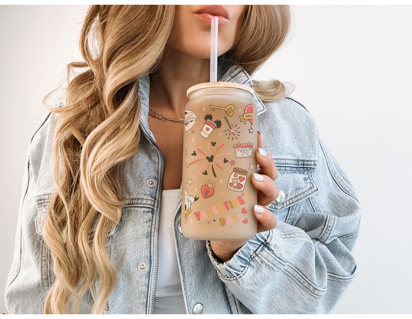 Valentines Day Frosted Glass Tumbler