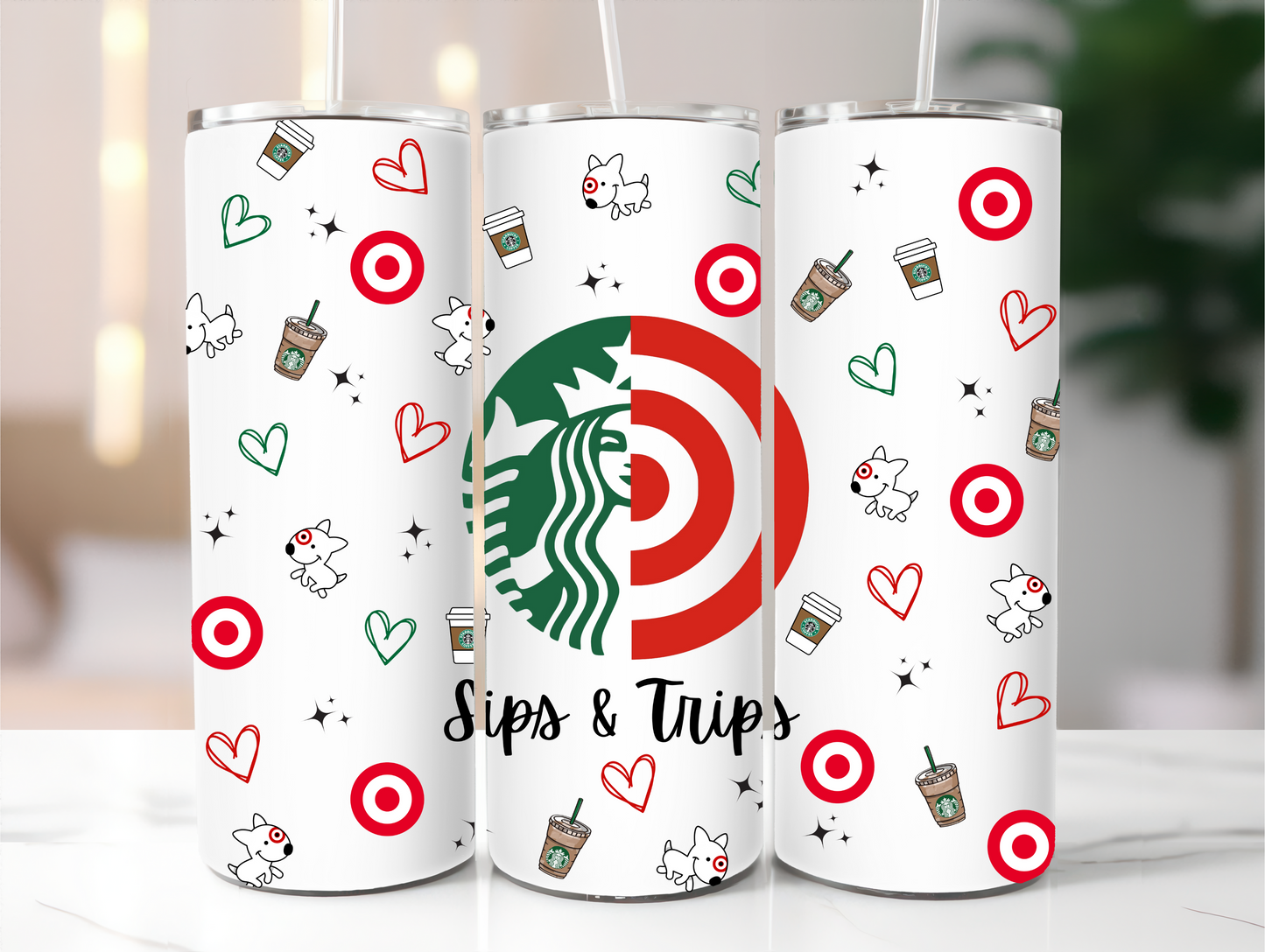 Sips & Trips Stainless Steel Tumbler