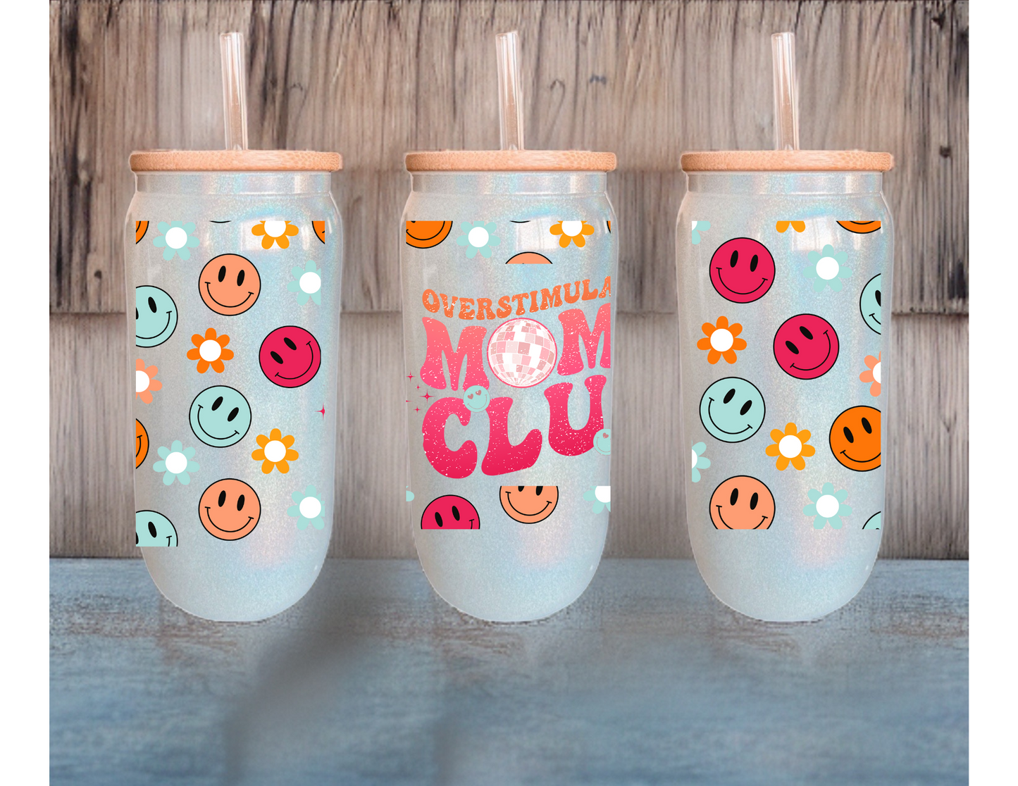 Overstimulated Moms Club Glass Tumbler