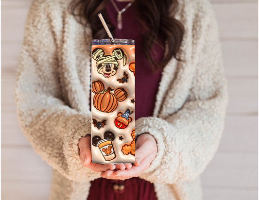 Spooky Orange Puff Stainless Steel Tumbler