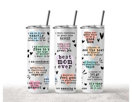 Best Mom Ever 20oz Stainless Steel Tumbler (Customizable Color)